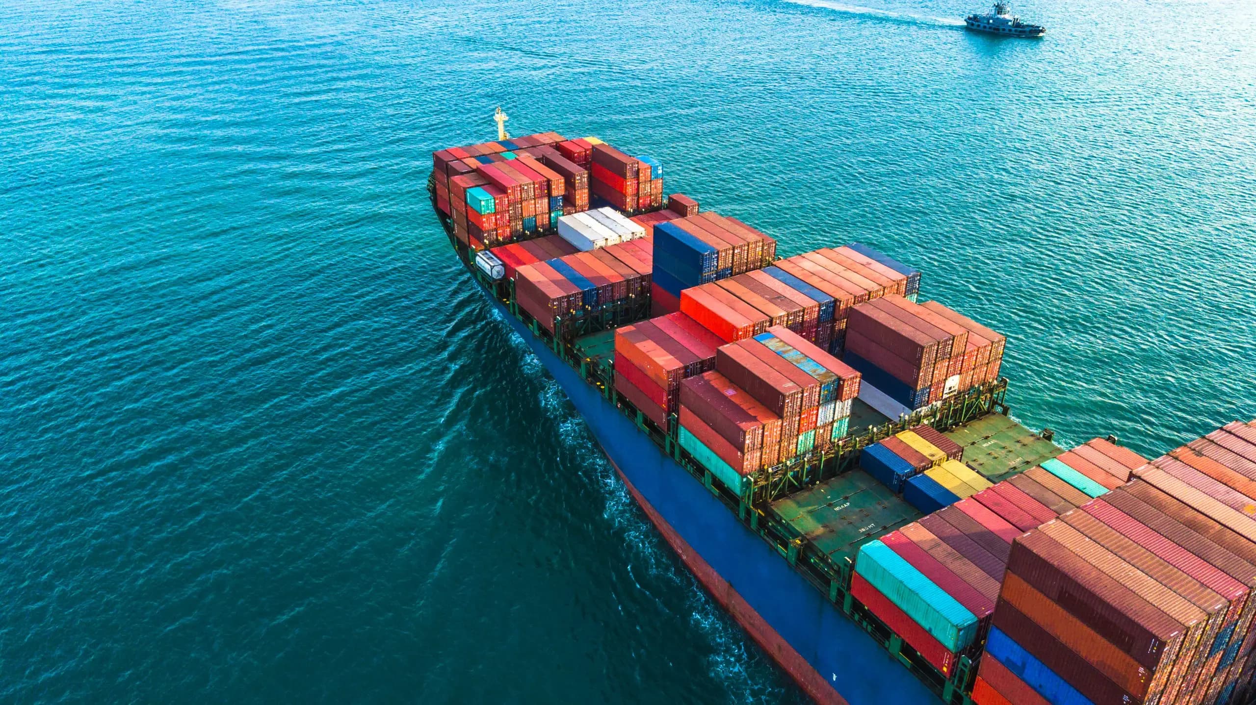 Container ship with cargo